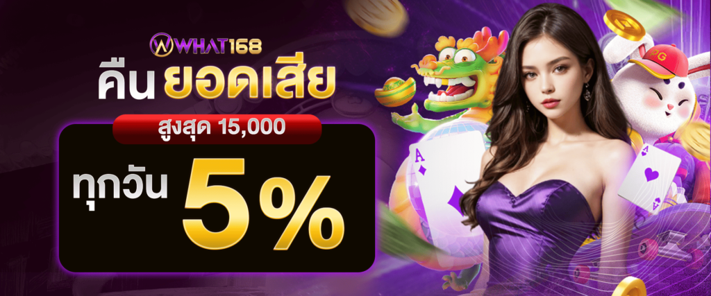 คืนยอดเสียทุกวัน 5% by what168